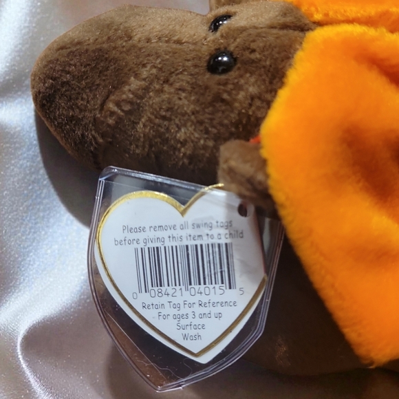 NWT Rare 1993 TY Beanie Baby CHOCOLATE Moose Original 9" Hang Tush Tags Mint - Picture 8 of 9
